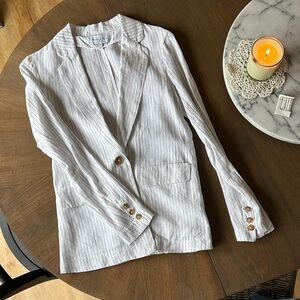 Michael Stars White Striped Blazer